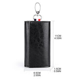Faux Leather Key Case with Metal Hook Keychain