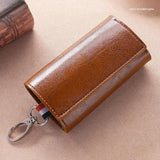 Faux Leather Key Case with Metal Hook Keychain