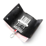 Faux Leather Key Case with Metal Hook Keychain