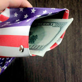 U.S. Flag Slim Wallet Purse w/ Safe Chain for Boys