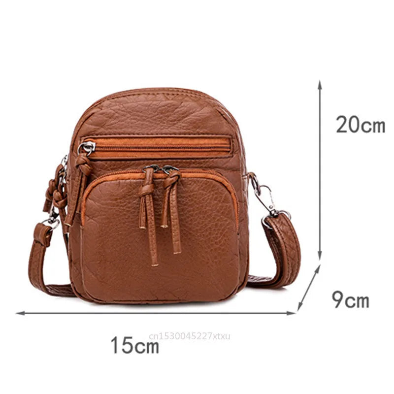Vintage Shoulder Bag Crossbody Mini Phone Multi-Pocket
