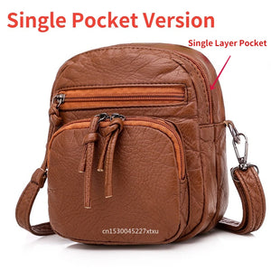 Vintage Shoulder Bag Crossbody Mini Phone Multi-Pocket