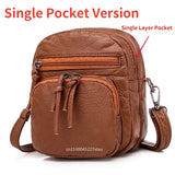 Vintage Mini Shoulder Bag Multi-Pocket Zipper Bolso
