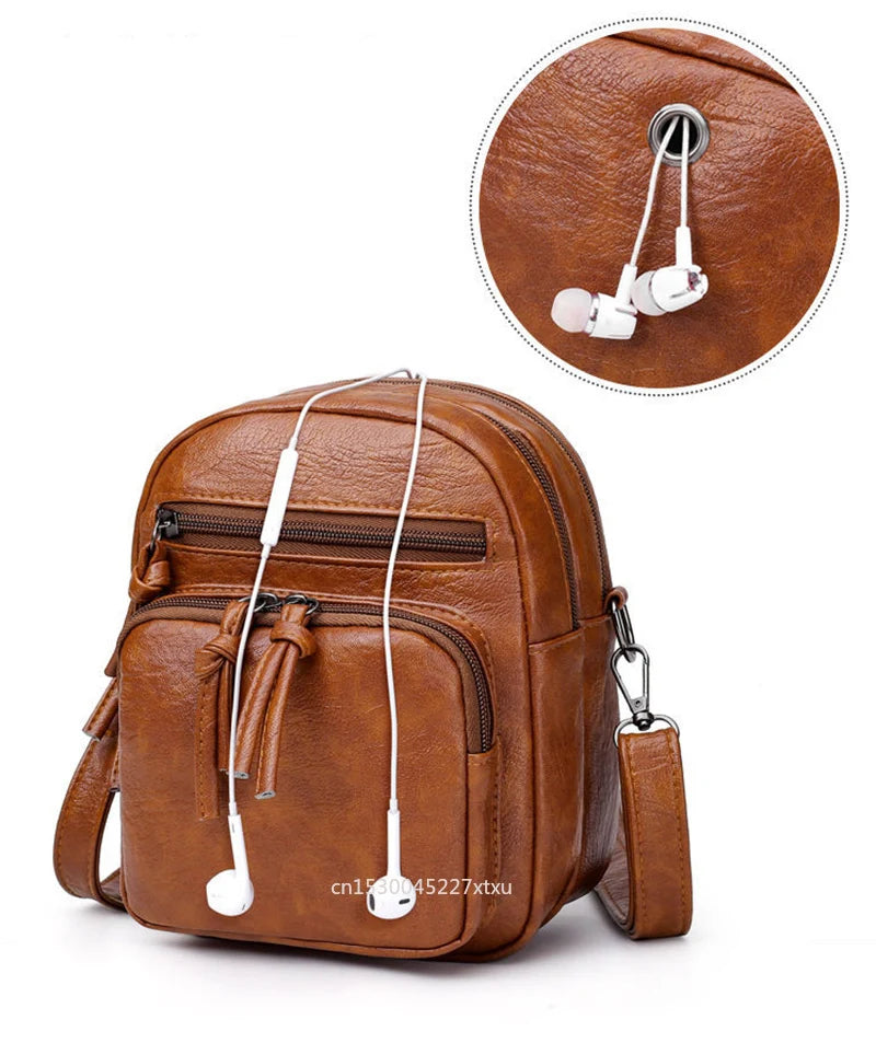 Vintage Shoulder Bag Crossbody Mini Phone Multi-Pocket