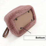 Faux Mink Fur Plush Ladies Shoulder Bucket Bags Crossbody Bag