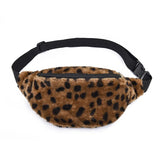 Faux Rabbit Fur Fanny Pack Waist Bag Men Women Travel Plush Hip Bag