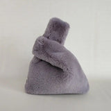 Faux Rabbit Fur Women's Furry Shoulder Bags Clutch Purse Soft Plush Tote