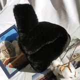 Faux Rabbit Fur Women's Furry Shoulder Bags Clutch Purse Soft Plush Tote