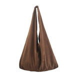 Retro Knotted Faux Suede Shoulder Bag Women Large Capacity Crossbody Handbag