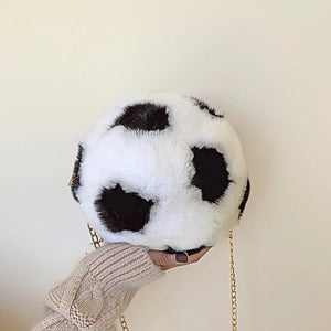 Faux Fur Women's Shoulder Bag Football Ladies Messenger Bag Female Handbag