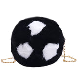 Faux Fur Women's Shoulder Bag Football Ladies Messenger Bag Female Handbag
