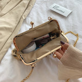 Faux Fur Women's Shoulder Bag Metal Chain Strap Messenger Bag