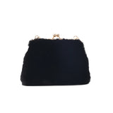 Faux Fur Women's Shoulder Bag Metal Chain Strap Messenger Bag