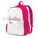 Fearless-Cool Girly Inspirational Quote-Bohemian Style Outdoor Hiking Backpack