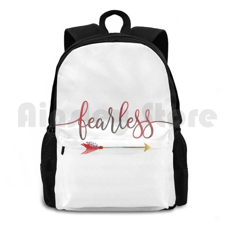 Fearless-Cool Girly Inspirational Quote-Bohemian Style Outdoor Hiking Backpack