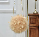 Circular Chain Shoulder Bag for Women Evening Party Plush Clutch Bags