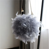 Circular Chain Shoulder Bag for Women Evening Party Plush Clutch Bags