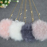 Circular Chain Shoulder Bag for Women Evening Party Plush Clutch Bags