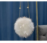 Circular Chain Shoulder Bag for Women Evening Party Plush Clutch Bags