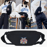 Feather Rose Arrow Print Waist Bag Chest Pack Women Men Crossbody Shoulder Bag
