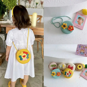 Feeddi Cartoon Children's Bag Straw Messenger Girls Coin Purse