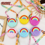 Rainbow Crossbody Bag Silicone Little Girls' Baby Small Bag