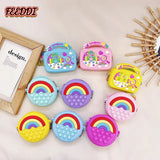 Rainbow Crossbody Bag Silicone Little Girls' Baby Small Bag