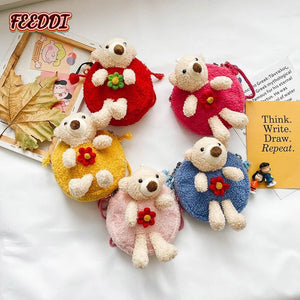 Feeddi Children's Plush Bag Little Girl Baby Crossbody Bag