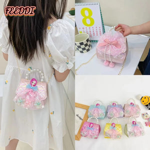 Feeddi Girls' Messenger Bag Stylish Princess Contrast Handbag