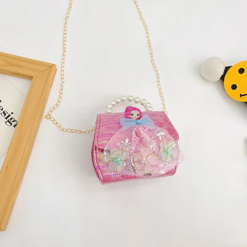 Feeddi Girls' Messenger Bag Stylish Princess Contrast Handbag