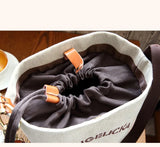 Canvas Bucket Women Shoulder Bag Beige