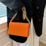 Women's Striped Shoulder Bag Small Crossbody Flap Handbag