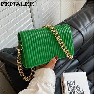 Women's Striped Shoulder Bag Small Crossbody Flap Handbag
