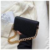 Women's Striped Shoulder Bag Small Crossbody Flap Handbag