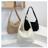 Female Casual Large Capacity Shoulder Tote Bags Cotton Clothing Texture