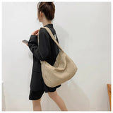 Female Casual Large Capacity Shoulder Tote Bags Cotton Clothing Texture