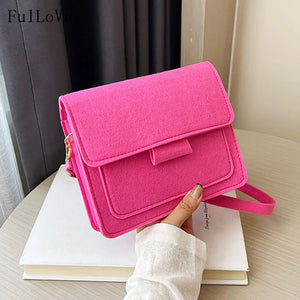 Felt Crossbody Bag Retro Solid Famous Bag
