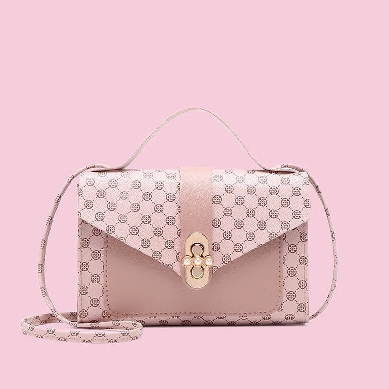 Female Retro Printing Portable Small Square Handbag