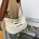Y2k Grunge Canvas Hobo Slouchy Shoulder Bag