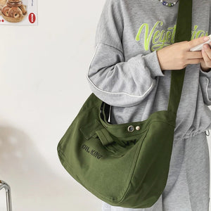 Y2k Grunge Canvas Hobo Slouchy Shoulder Bag
