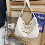 Y2k Grunge Canvas Hobo Slouchy Shoulder Bag