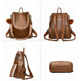 Women's Anti-theft Backpack Classic PU Leather Shoulder Bag