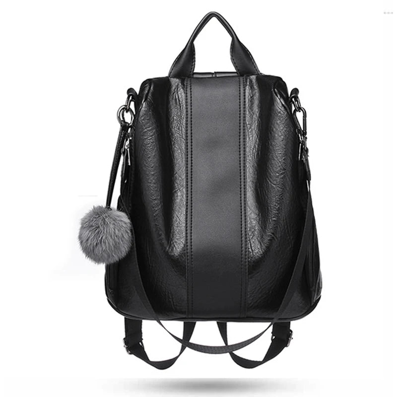 Women's Anti-theft Backpack Classic PU Leather Shoulder Bag