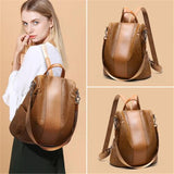 Women's Anti-theft PU Leather Backpack