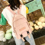 Women Backpack Casual Solid School Bag Shoulder Bag