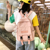 Women Backpack Casual Solid School Bag Shoulder Bag