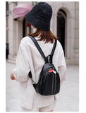 Female Backpack High PU Leather School Bags Girl Bagpack Multifunction