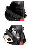 Female Backpack High PU Leather School Bags Girl Bagpack Multifunction