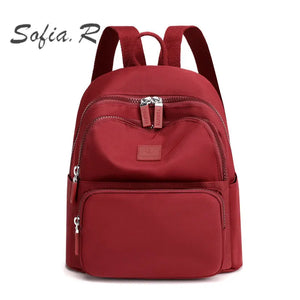 Women's Casual Solid Schoolbag Travel Backpack