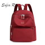 Women's Casual Solid Schoolbag Travel Backpack